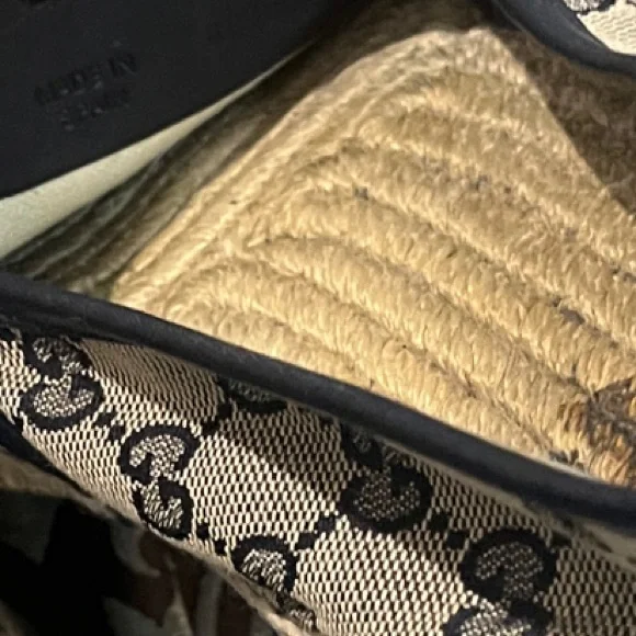 Gucci Beige and Blue Logo Espadrilles WORN size 10.5 men’s - Picture 12 of 13